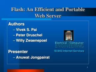 Flash: An Efficient and Portable Web Server