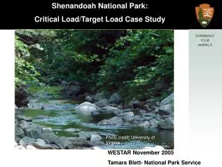 Shenandoah National Park: Critical Load/Target Load Case Study