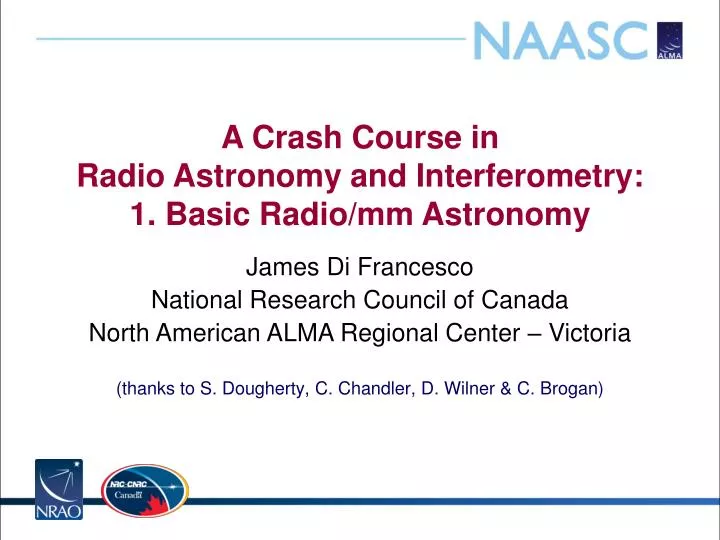 a crash course in radio astronomy and interferometry 1 basic radio mm astronomy