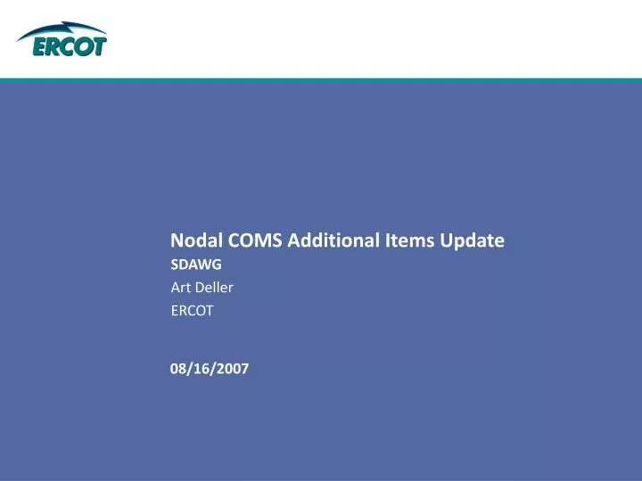 nodal coms additional items update