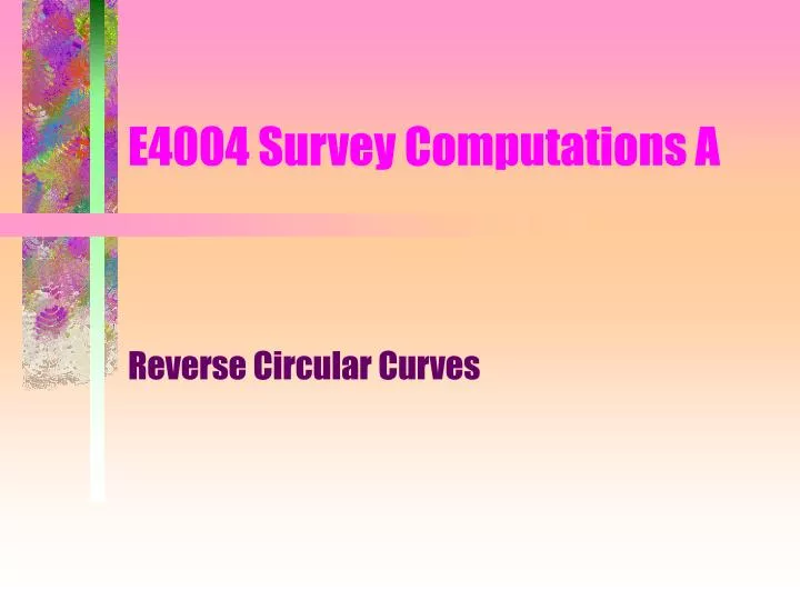 e4004 survey computations a