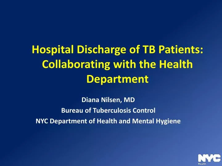 hospital discharge of tb patients collaborating with the health department