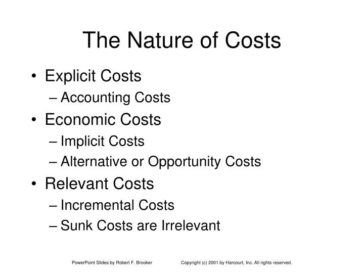the nature of costs