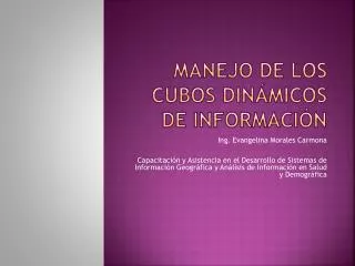 manejo de los cubos din micos de informaci n