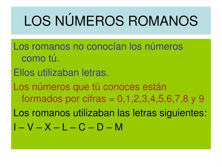 los n meros romanos