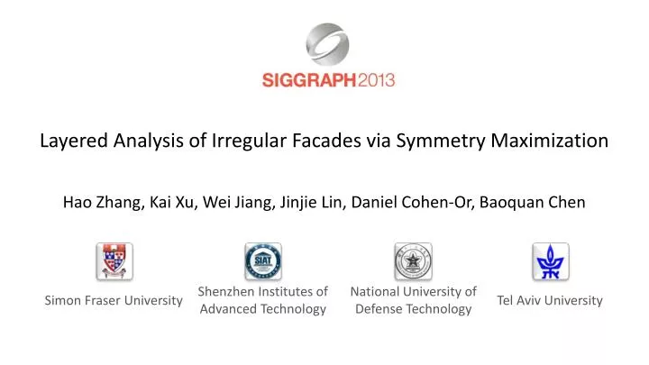 layered analysis of irregular facades via symmetry maximization