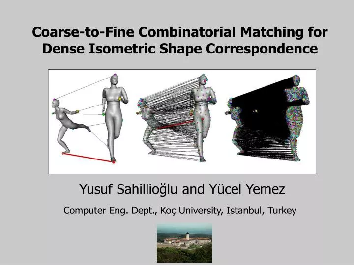 coarse to fine combinatorial matching for dense isometric shape correspondence