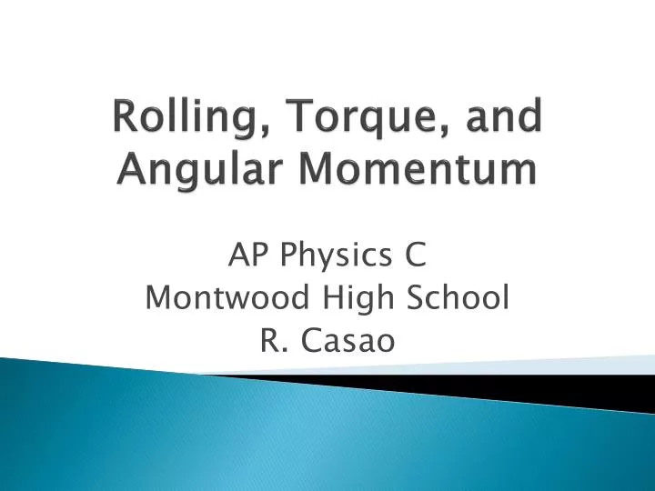 rolling torque and angular momentum