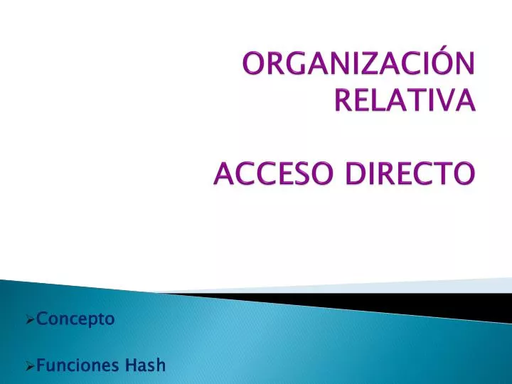 organizaci n relativa acceso directo