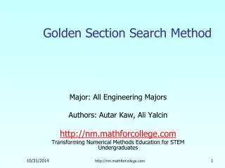 Golden Section Search Method