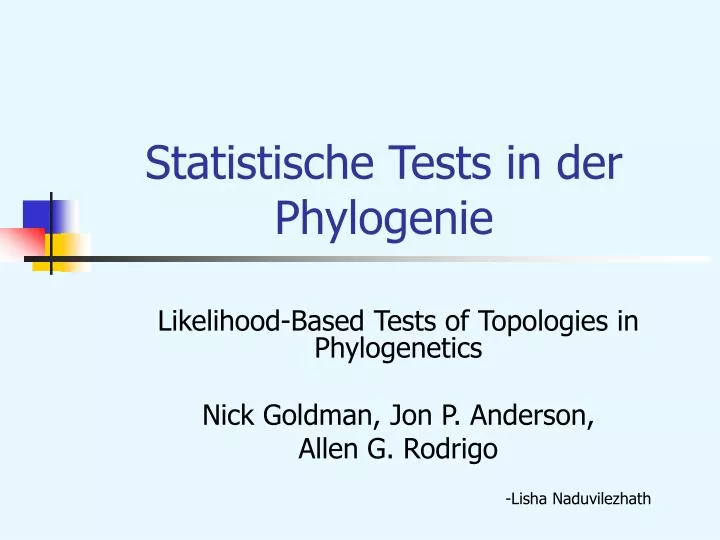 statistische tests in der phylogenie