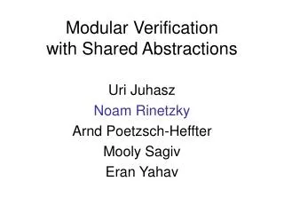 Modular Verification with Shared Abstractions