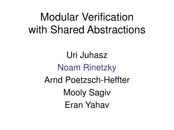modular verification with shared abstractions