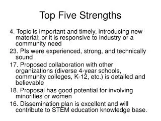 Top Five Strengths