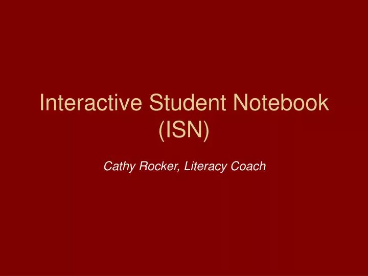 interactive student notebook isn