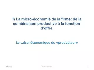 ii la micro conomie de la firme de la combinaison productive la fonction d offre