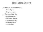 The Evolution of Stars: From Normal Gases to White Dwarfs - slide 1