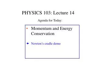 PHYSICS 103: Lecture 14