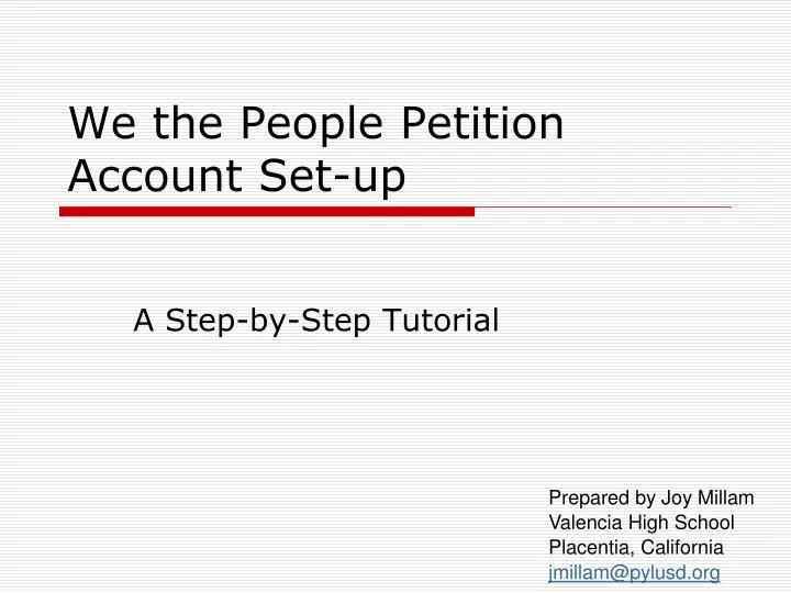 we the people petition account set up
