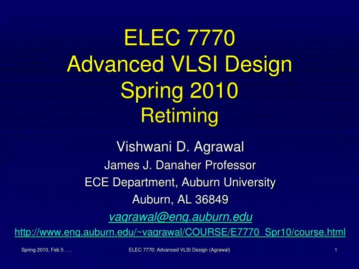 elec 7770 advanced vlsi design spring 2010 retiming