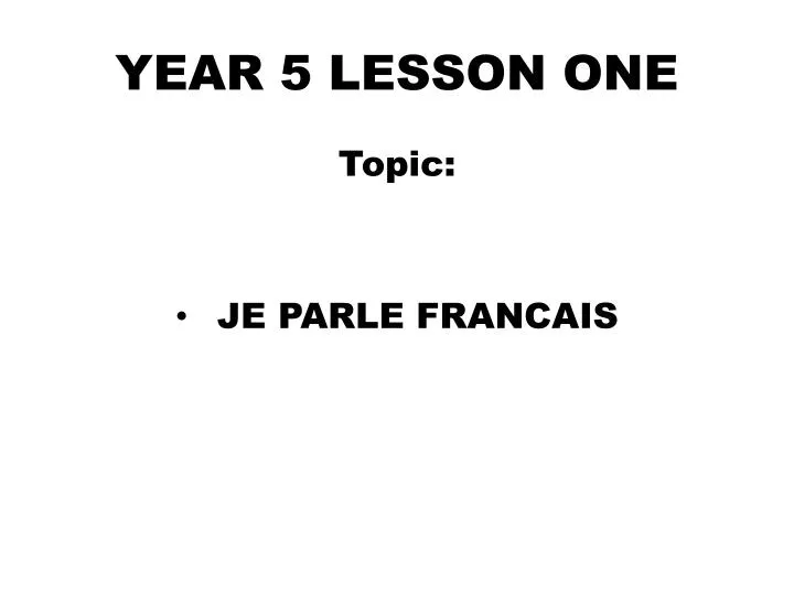 year 5 lesson one