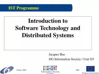 Introduction to Software Technology and Distributed Systems