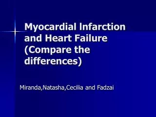 Myocardial lnfarction and Heart Failure (Compare the differences)