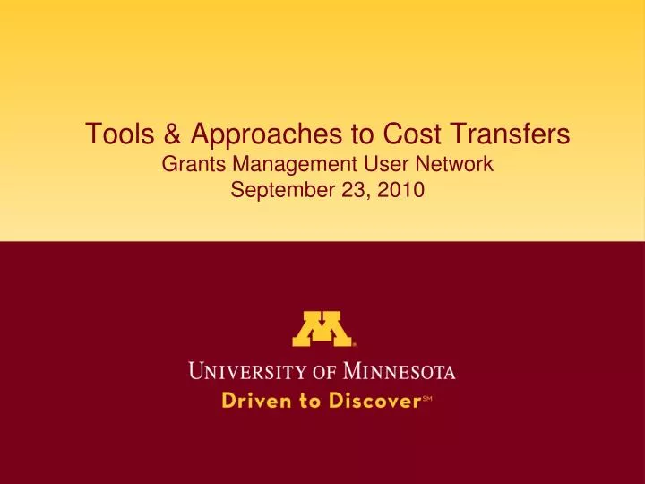 tools approaches to cost transfers grants management user network september 23 2010