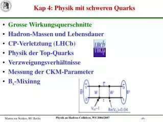 Kap 4: Physik mit schweren Quarks