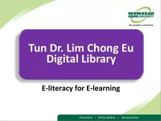 E-literacy for E-learning