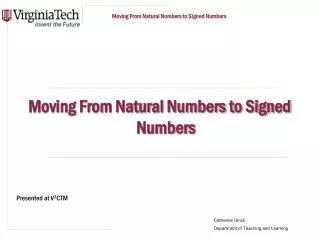 Moving From Natural Numbers to Signed Numbers