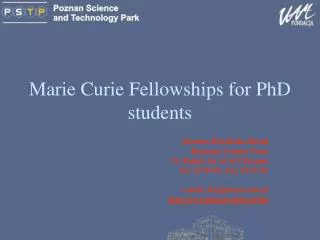 Marie Curie Fellowships for PhD students