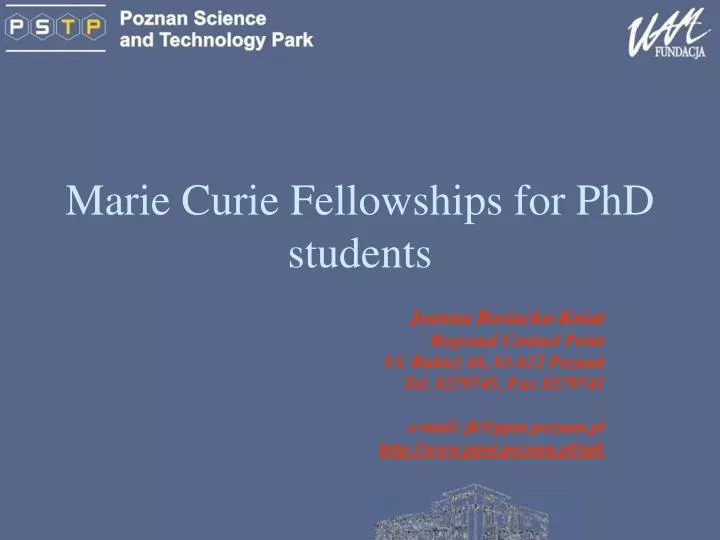 marie curie fellowships for phd students
