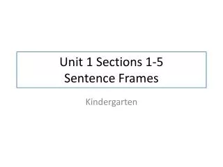 unit 1 sections 1 5 sentence frames