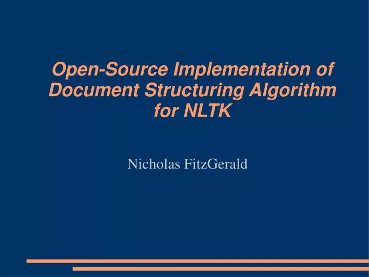 open source implementation of document structuring algorithm for nltk