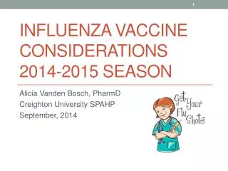 Influenza Vaccine Considerations 2014-2015 Season