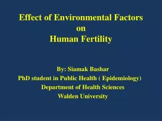 Effect of Environmental Factors on Human Fertility