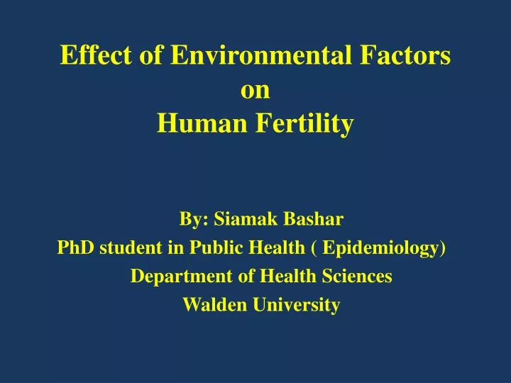 effect of environmental factors on human fertility