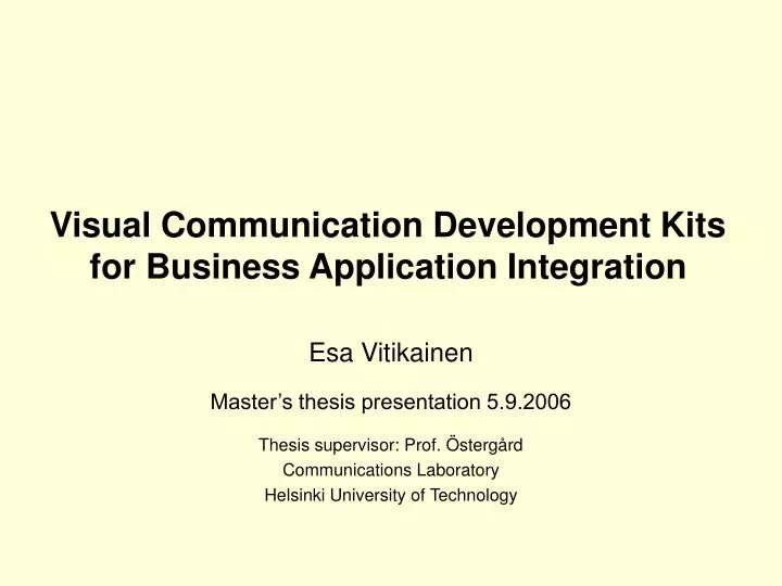 visual communication development kits for business application integration