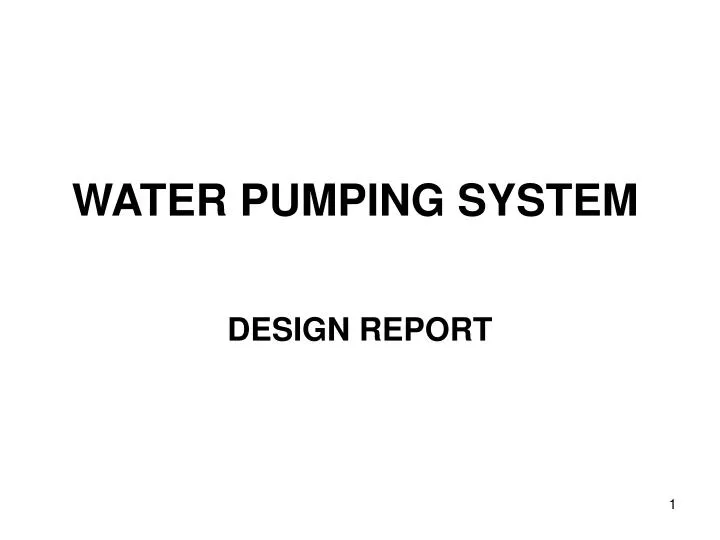 water pumping system