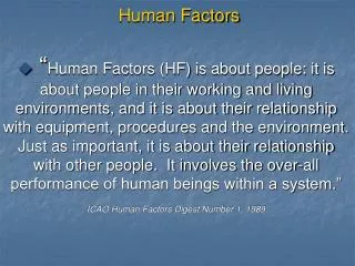 Human Factors