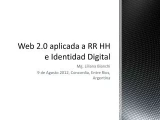web 2 0 aplicada a rr hh e identidad digital