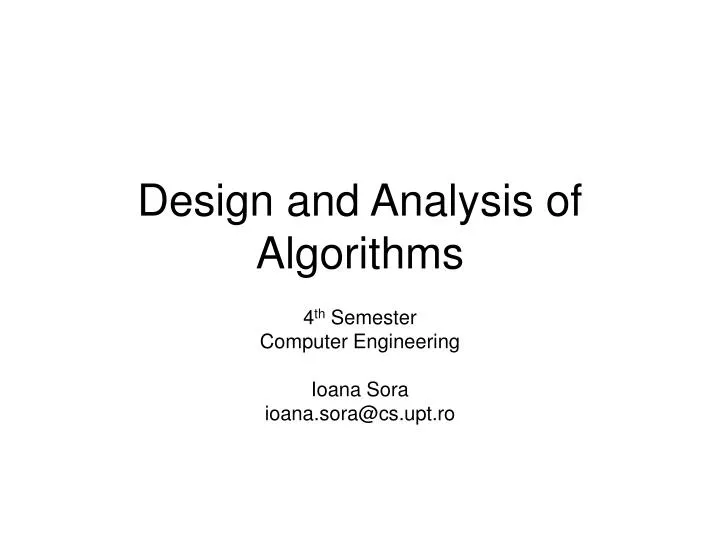 design and analysis of algorithms