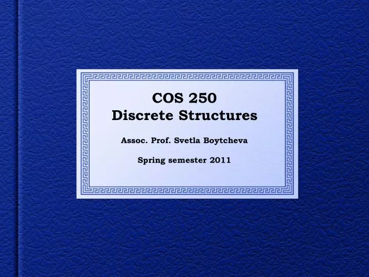 cos 250 discrete structures