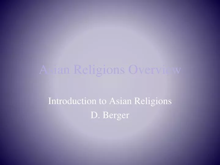 asian religions overview