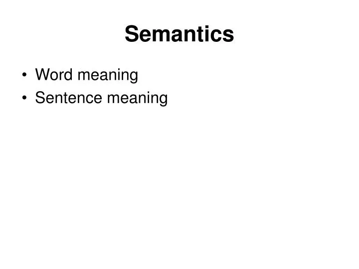 semantics