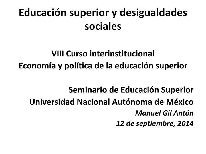 educaci n superior y desigualdades sociales