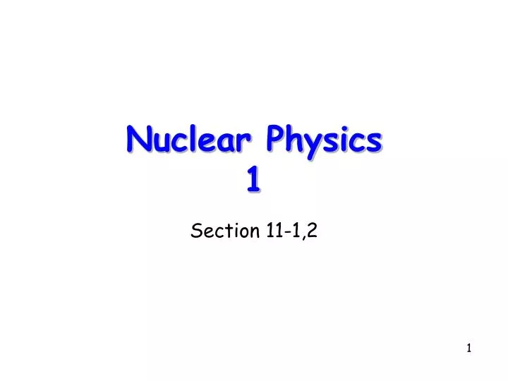 nuclear physics 1