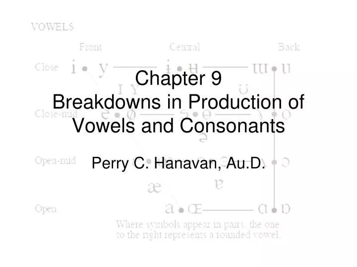 chapter 9 breakdowns in production of vowels and consonants