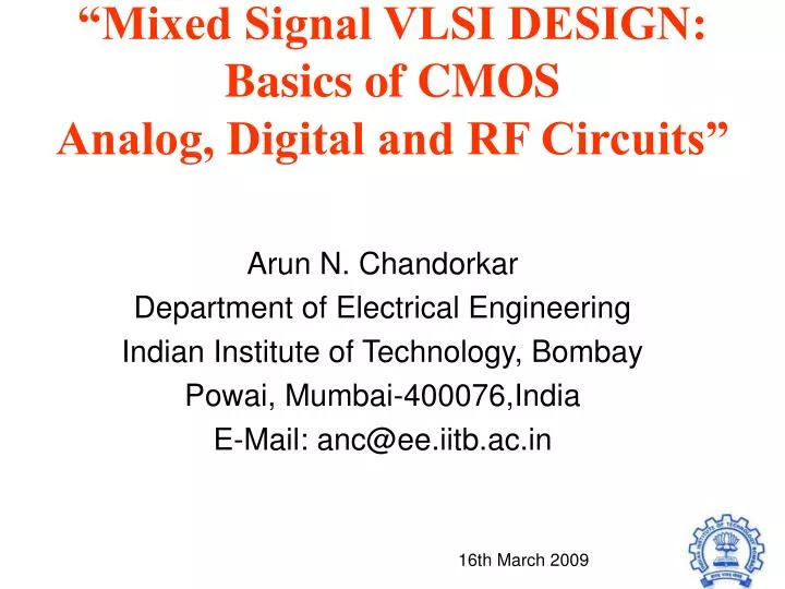 mixed signal vlsi design basics of cmos analog digital and rf circuits